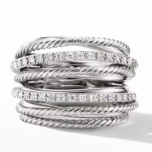 Classic Wedding bridal  Silver color and crystal Women's Ring